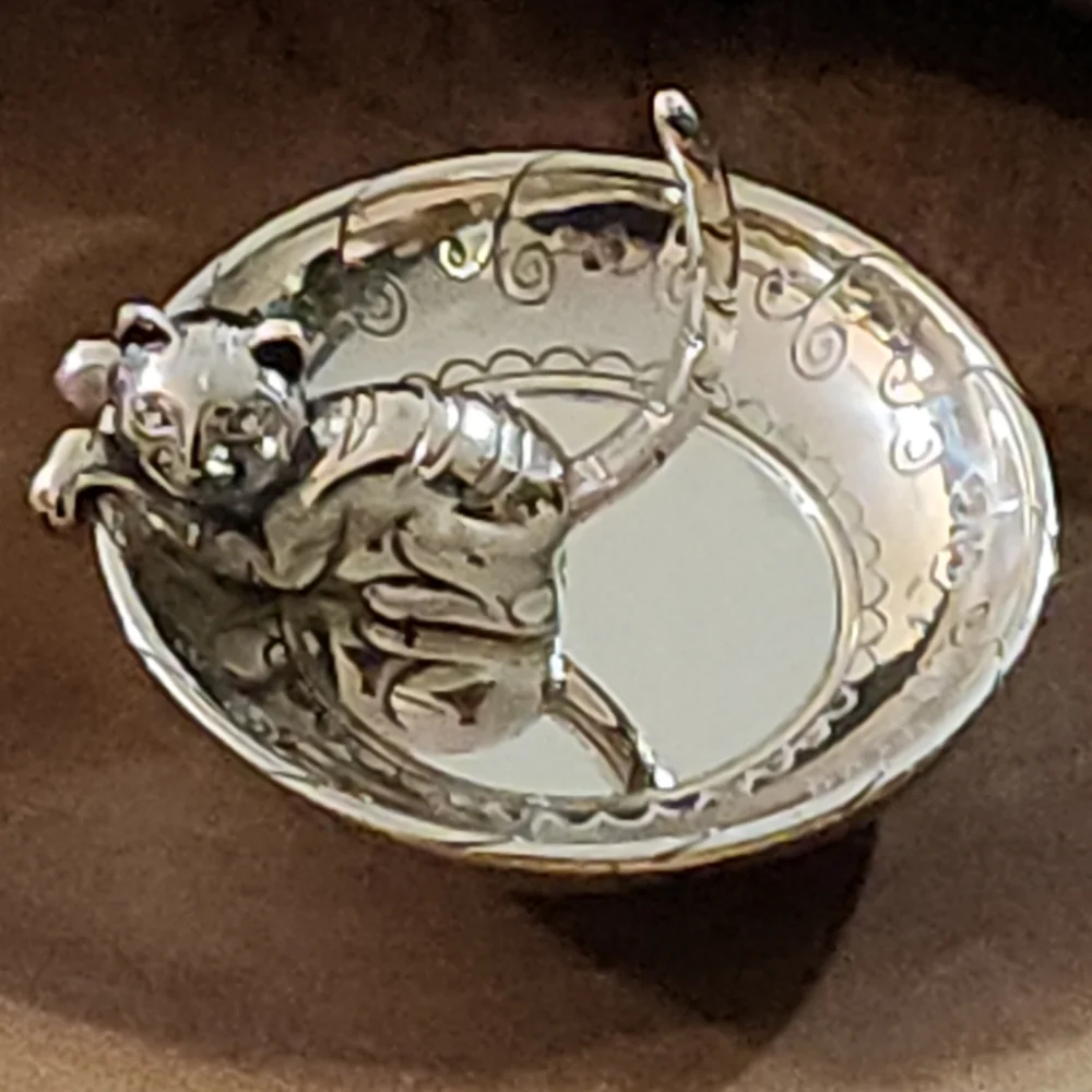 Brighton Silver Plated Kitty Kaddy Cat Trinket Ring Holder Dish